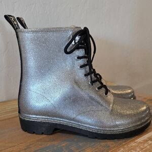 Michael Kors Silver Ankle Boots SZ 9